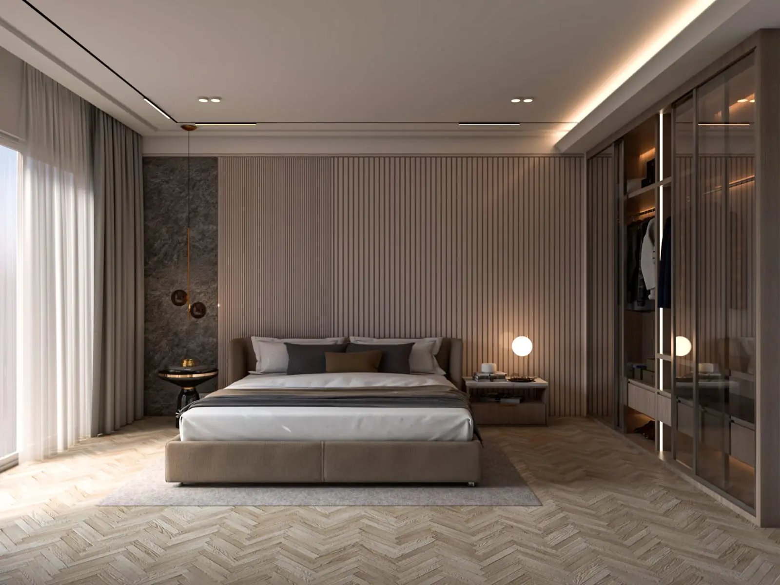 Master Suite & Fluted Headboard Quarters by RSON Design Studio