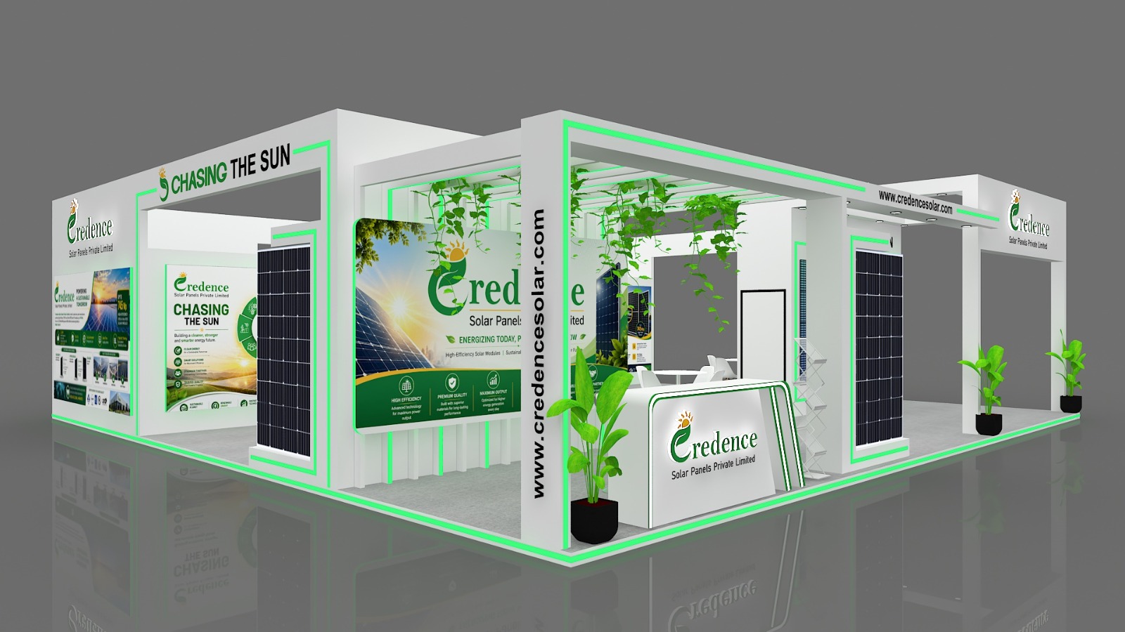Credence Solar Panels 3D Exhibition Stall